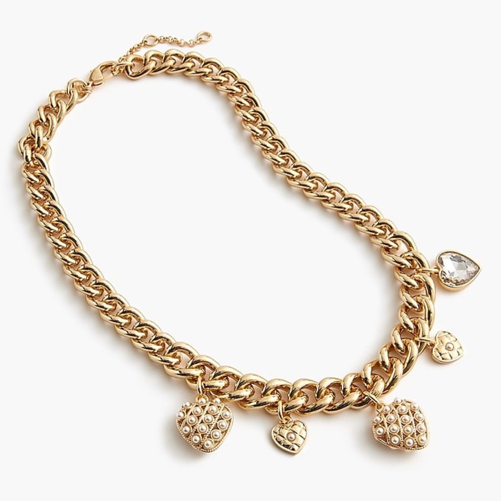 J.crew Chain necklace with heart charms holiday gift